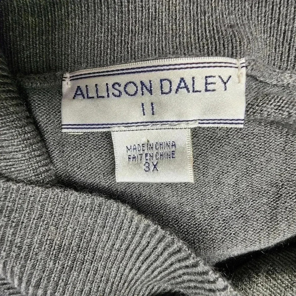 Allison Daley Plus Size 3X Sweater Gray - Picture 5 of 9